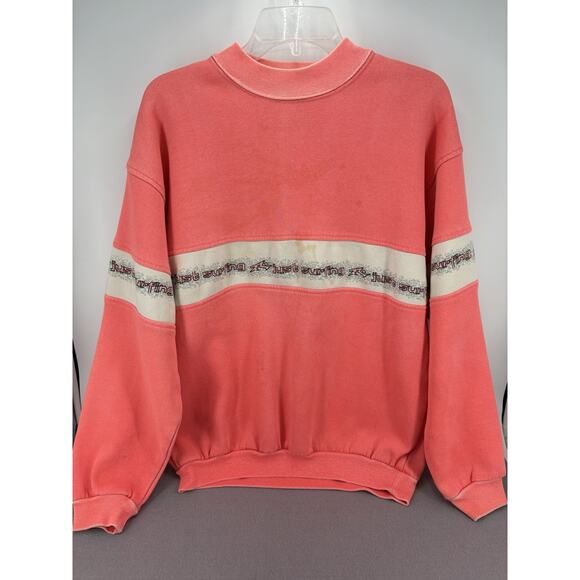 Vintage 80s Rusty Surf Skate Crewneck Sweatshirt Distressed Pink Mens Large RARE - Picture 2 of 16